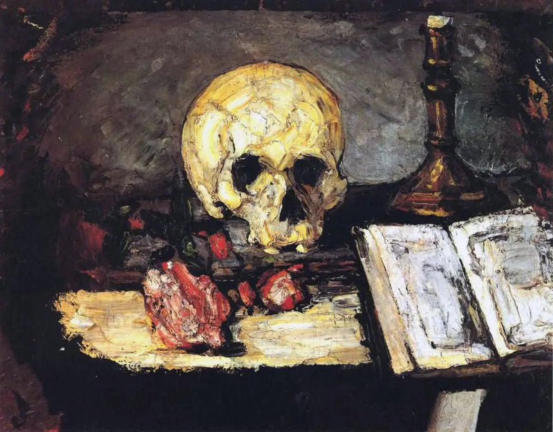 Hodeskalle og lysestake - Paul Cézanne
