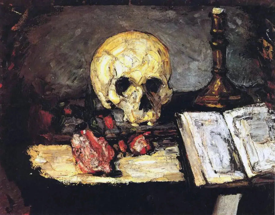 Hodeskalle og lysestake - Paul Cézanne