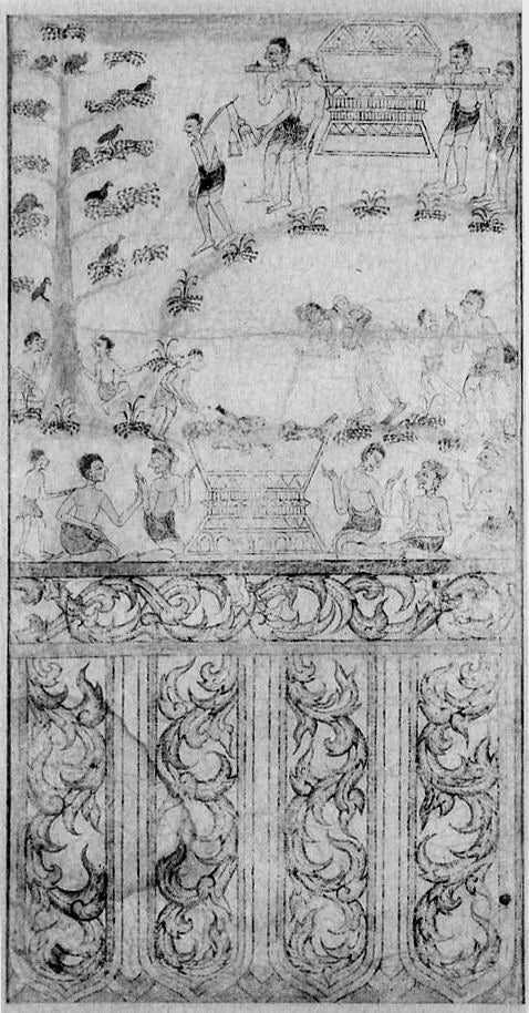 Crémation de Jujaka - Artiste thaïlandais anonyme
