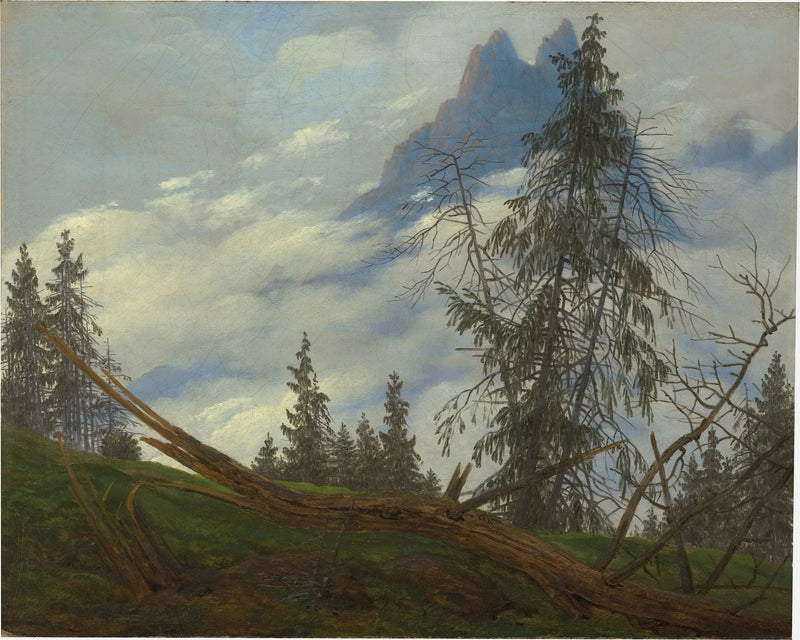 Høyfjellskam med skyene som driver - Caspar David Friedrich