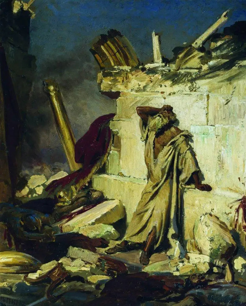 Profetens Jeremiahs rop over ruinene av Jerusalem - Ilya Repin