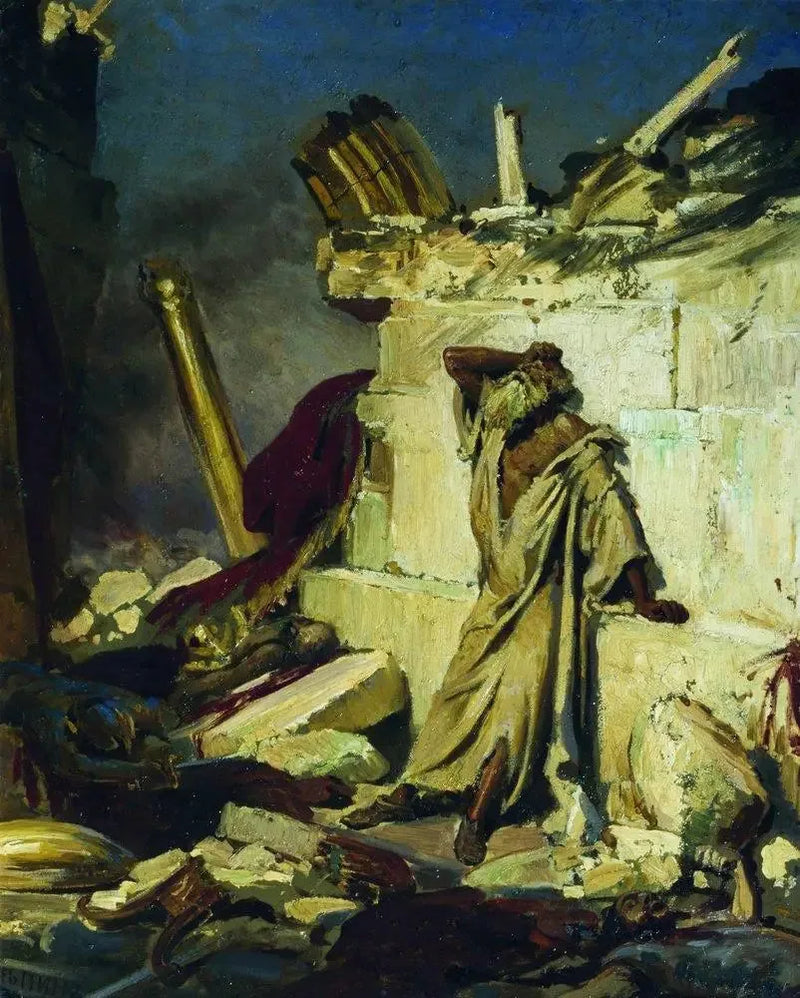 Profetens Jeremiahs rop over ruinene av Jerusalem - Ilya Repin