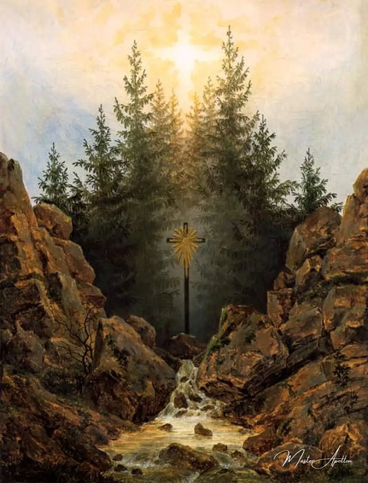 Croix dans la forêt - Caspar David Friedrich - Reproductions de tableaux et peintures haut de gamme