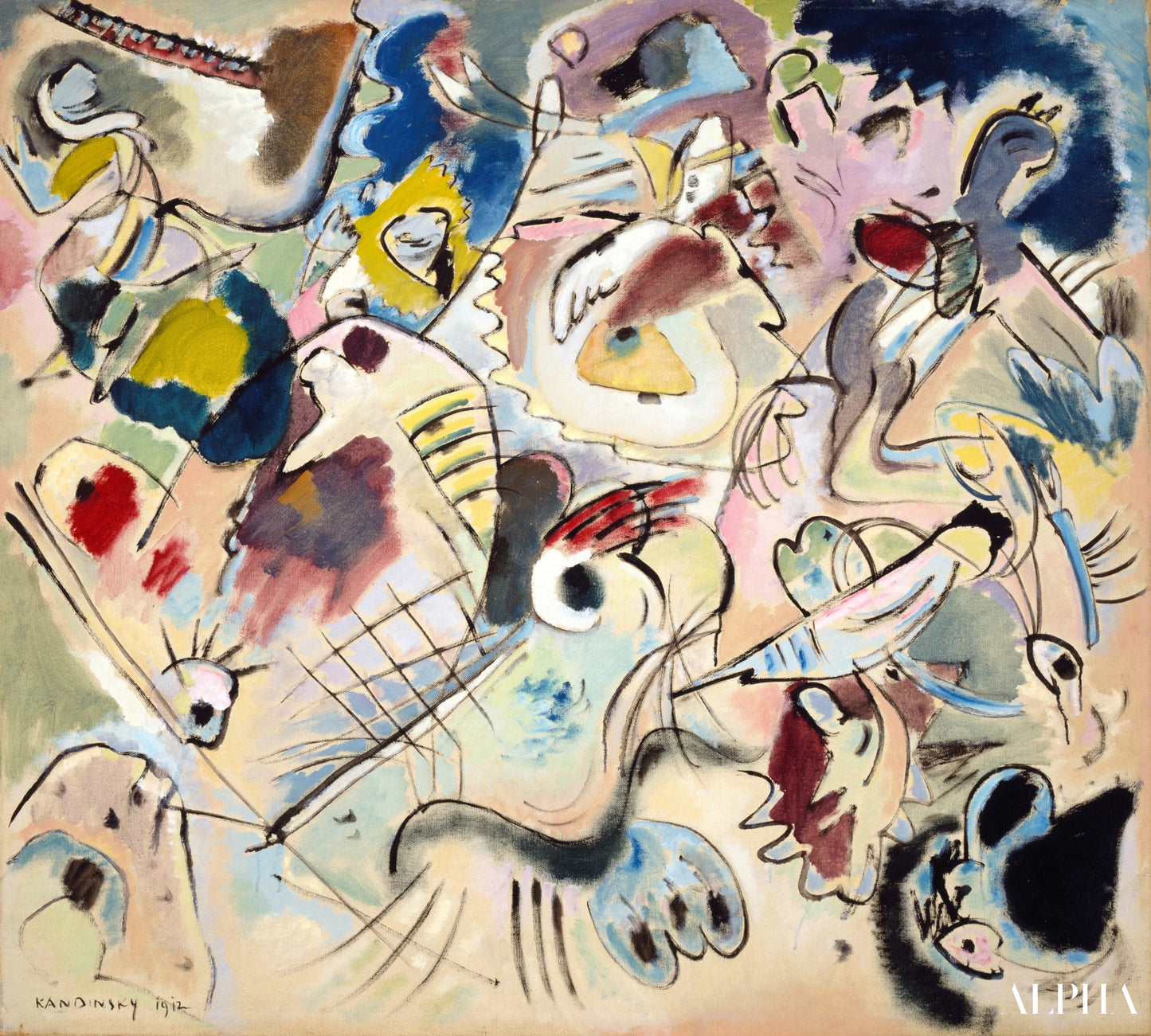 Skisse 160A - Vassily Kandinsky - Høykvalitets reproduksjoner av malerier og bilder