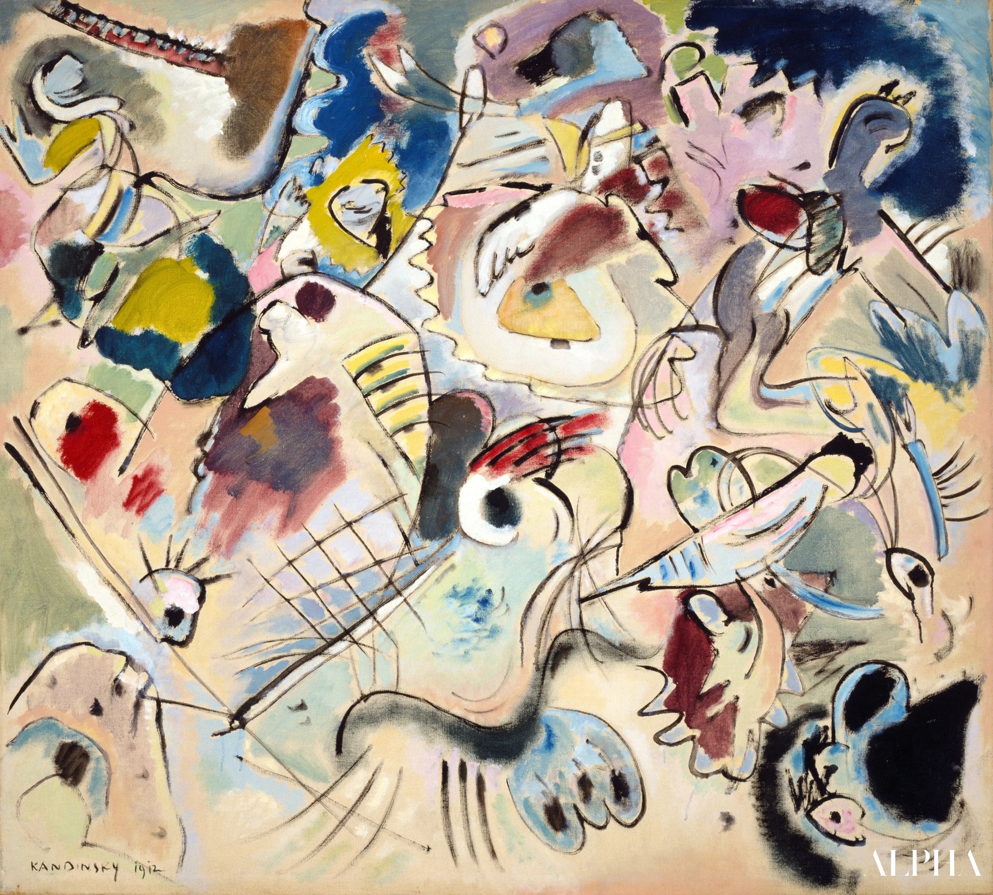 Skisse 160A - Vassily Kandinsky - Høykvalitets reproduksjoner av malerier og bilder
