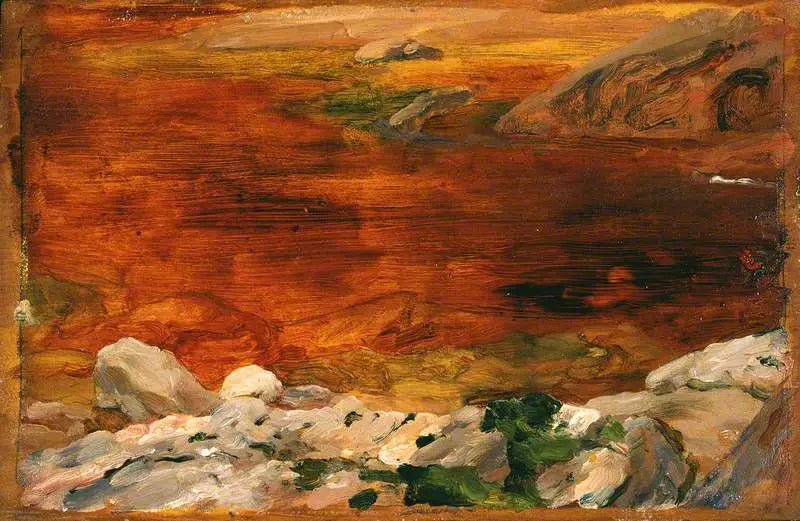 Croquis : Rochers et eau Écosse (Une piscine Findhorn) - Frederic Leighton - Alpha Reproduction