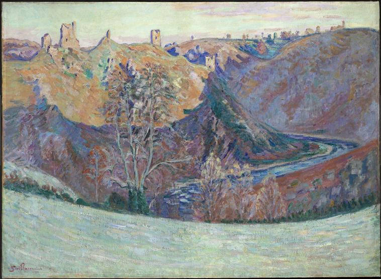 Crozant, ruinene ved siden av Creuse, om morgenen - Armand Guillaumin