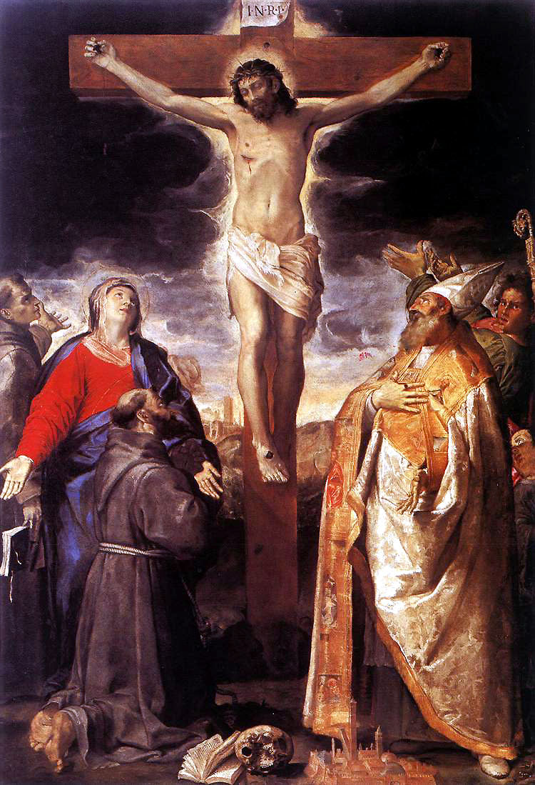 Korsfestelse med helgener - Annibale Carracci