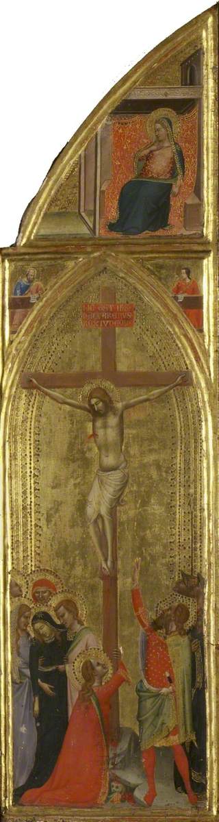 Korsfestelse med to evangelister og Jomfruen av Annunsjonen (triptyk, høyre panel) (forside) - Bernardo Daddi