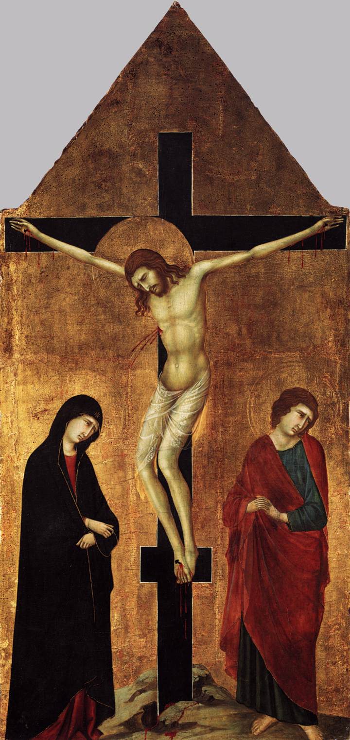 Korsfestelsen med Jomfruen og evangelisten Johannes - Ugolino di Nerio
