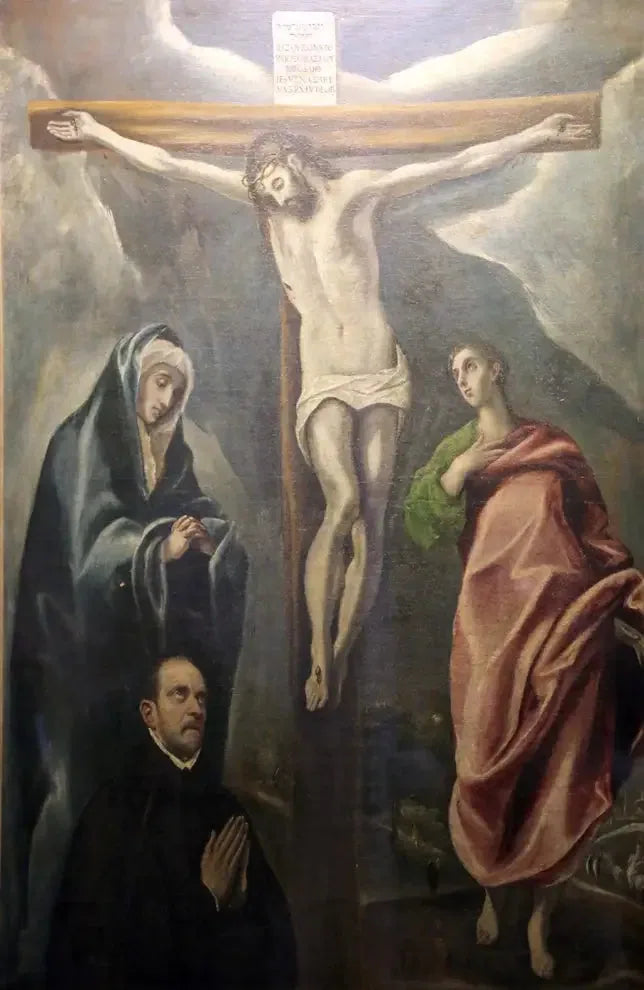 Korsfestelsen med Jomfru Maria og evangelist Johannes - El Greco