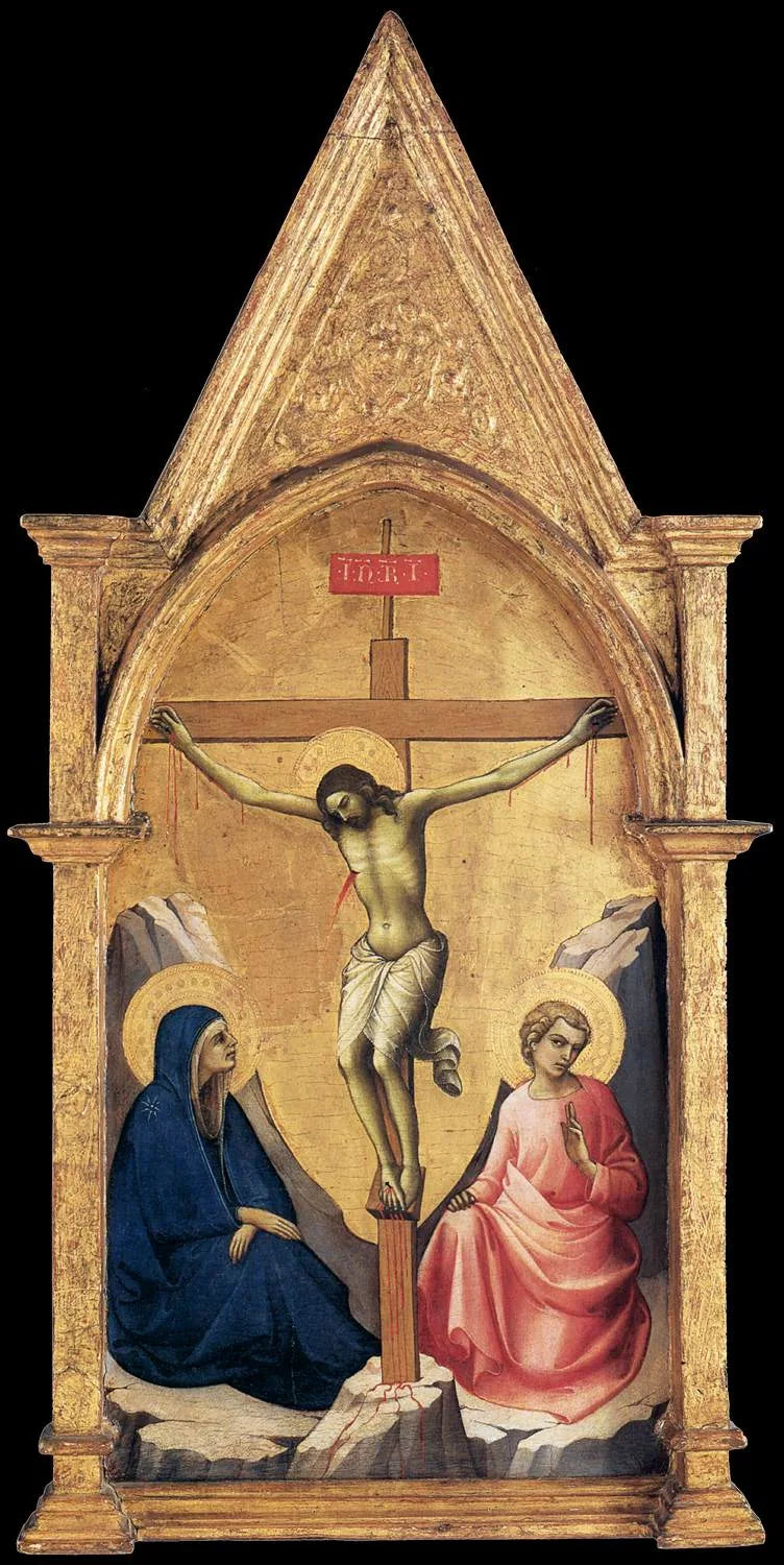 Korsfestelse med Jomfru Maria og Saint Jean - Lorenzo Monaco