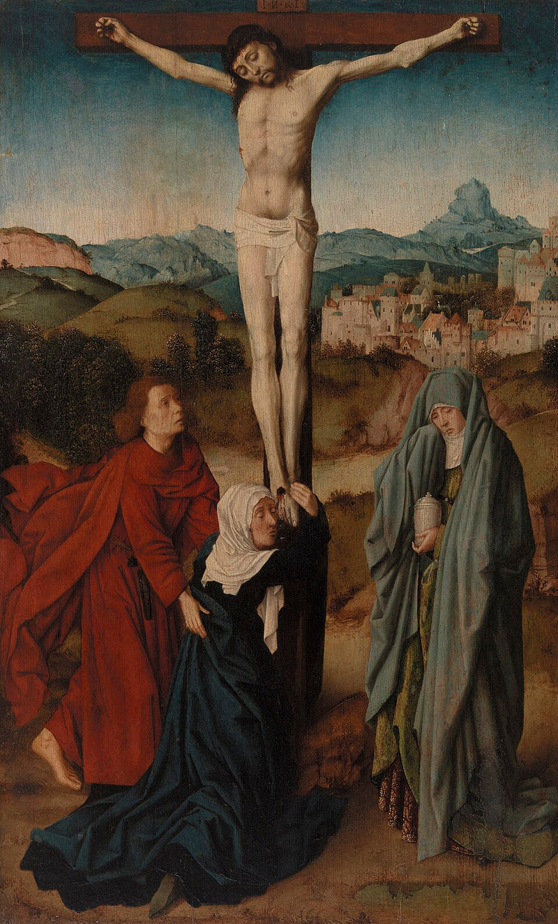 Korsfestelsen med Jomfruen, Johannes og Maria Magdalena - Gérard David