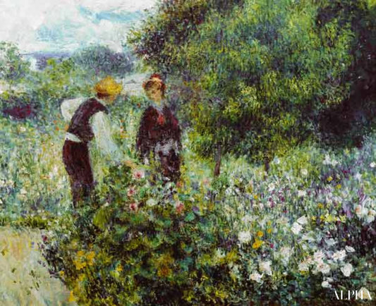 Cueillir des fleurs 1875 - Pierre-Auguste Renoir - Reproductions de tableaux et peintures haut de gamme