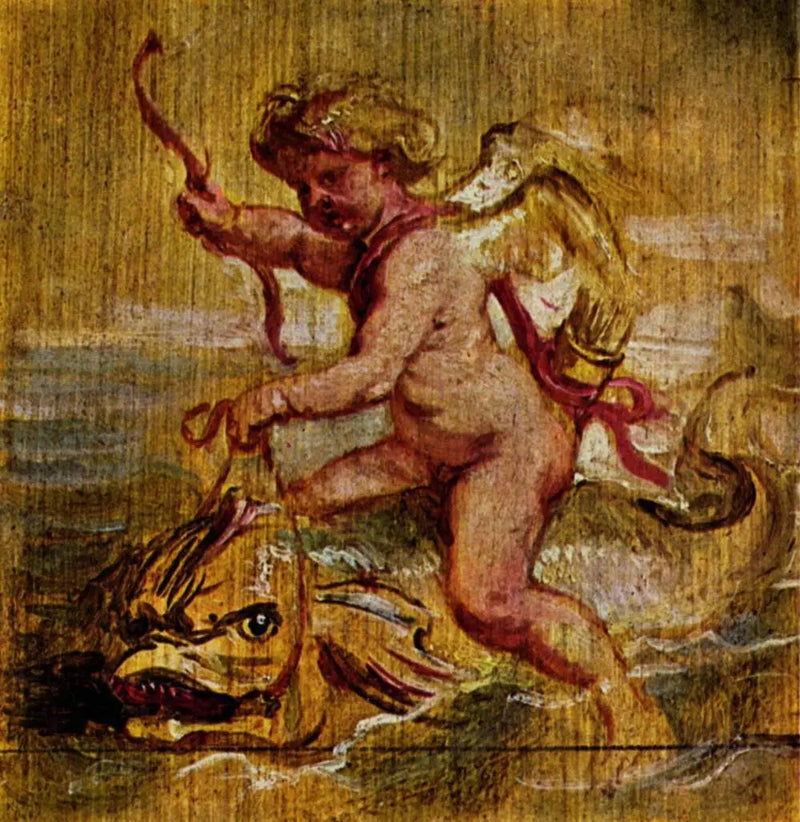 Cupidon som rir på en delfin - Peter Paul Rubens