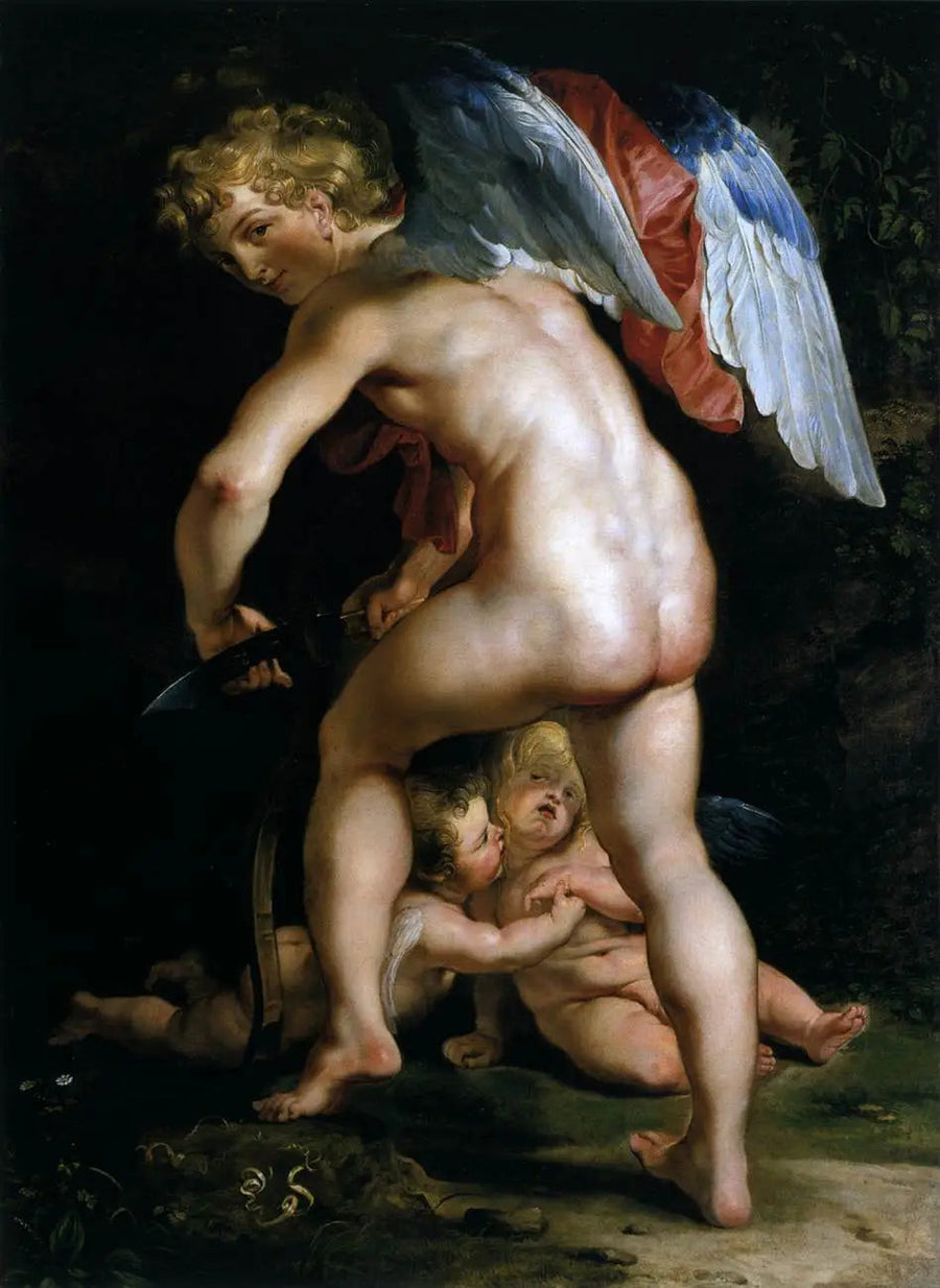 Cupidon (Eros) skulpturerer buen - Peter Paul Rubens