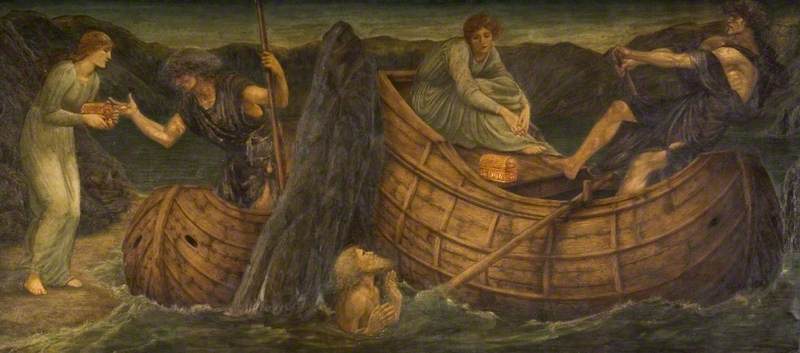 Kupid og Psyche - Grønne veggmalerier fra palasset - Edward Burne-Jones