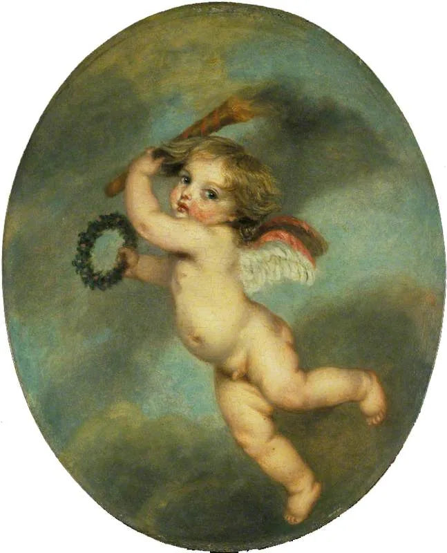 Flyvende Cupido med fakkel - Jean-Baptiste Greuze