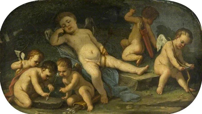 Kjærlighetsgudene i aksjon - Luca Giordano
