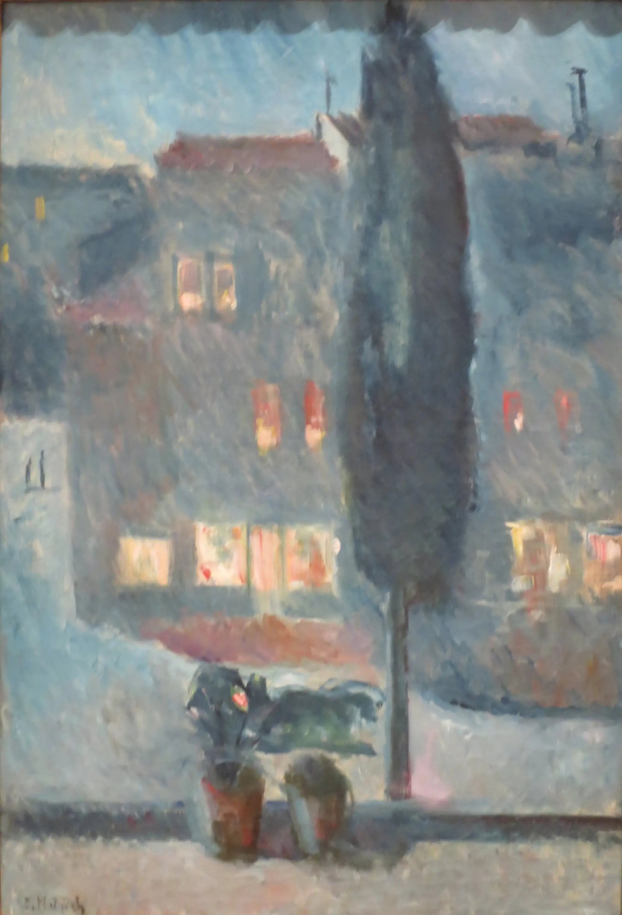 Reproduction du tableau « Cyprès au clair de lune - Edvard Munch » par Alpha Reproduction en peinture à l’huile