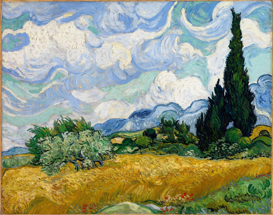Sypress blant gullhvete - Vincent van Gogh