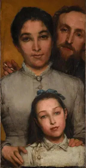 Dalou, hans kone og datter - Lawrence Alma-Tadema