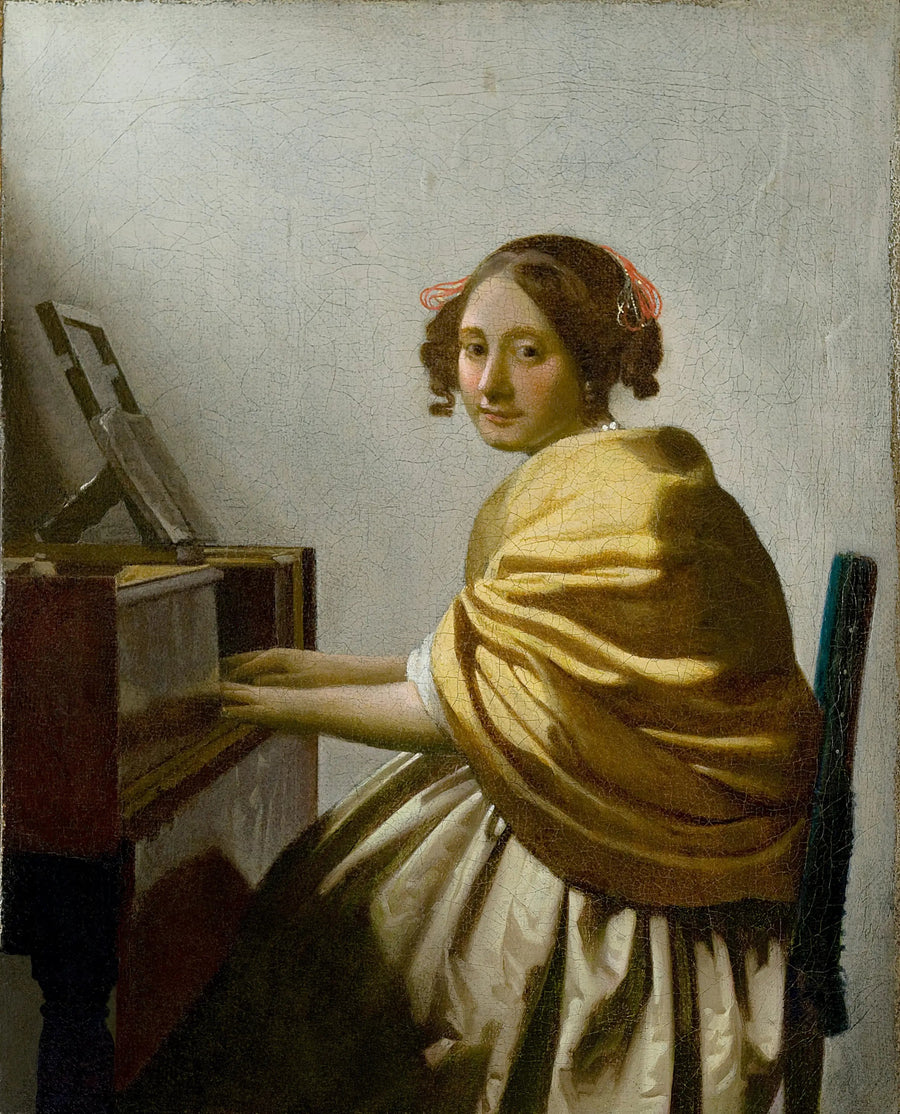 Kvinne som sitter ved virginalet - Johannes Vermeer