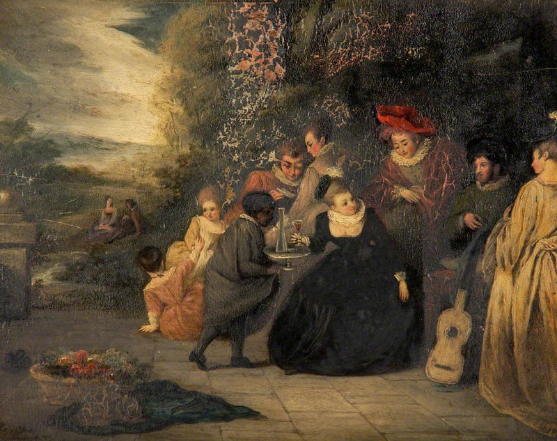 Kvinne som sitter med en servante - Antoine Watteau