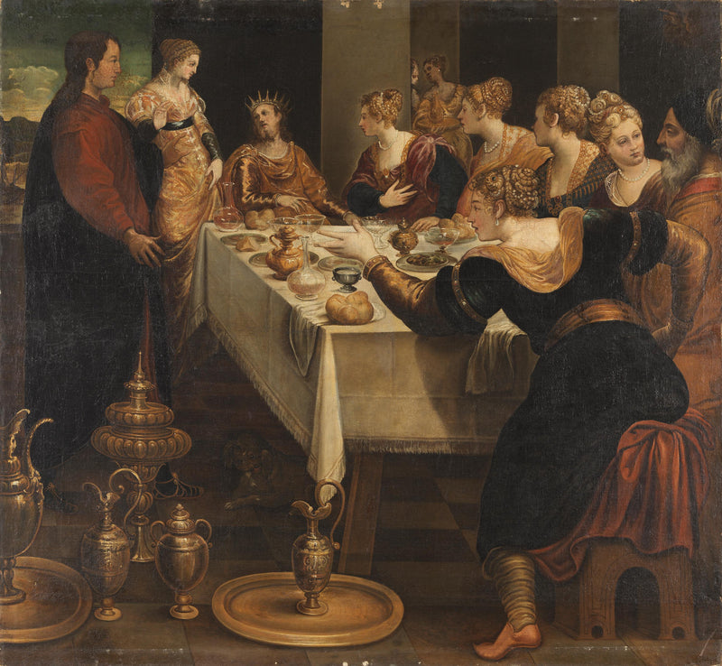 Daniel kunngjør for Belsazar slutten på sitt imperium - Jacopo Tintoretto