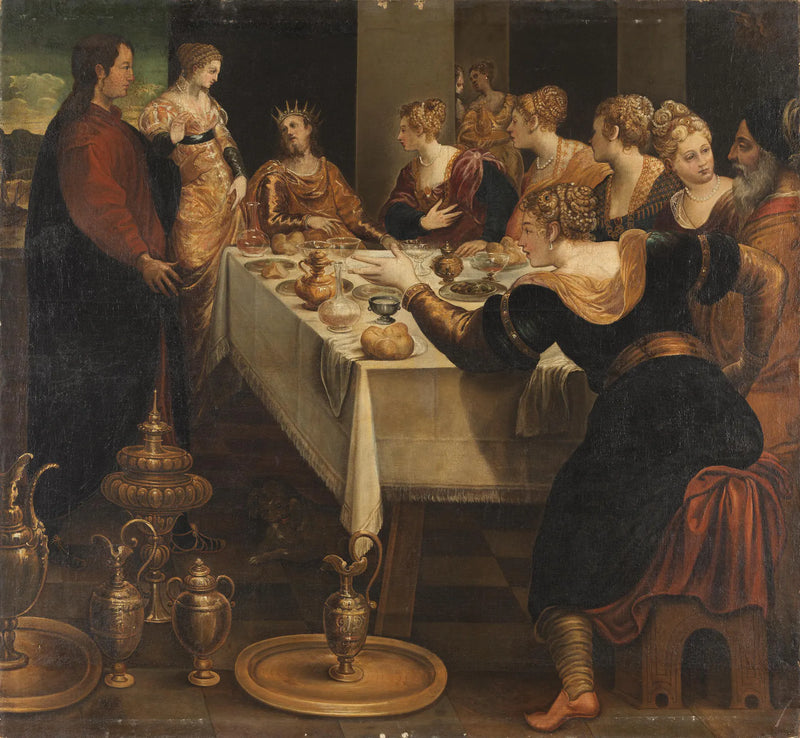 Daniel kunngjør for Belsazar slutten på sitt imperium - Jacopo Tintoretto