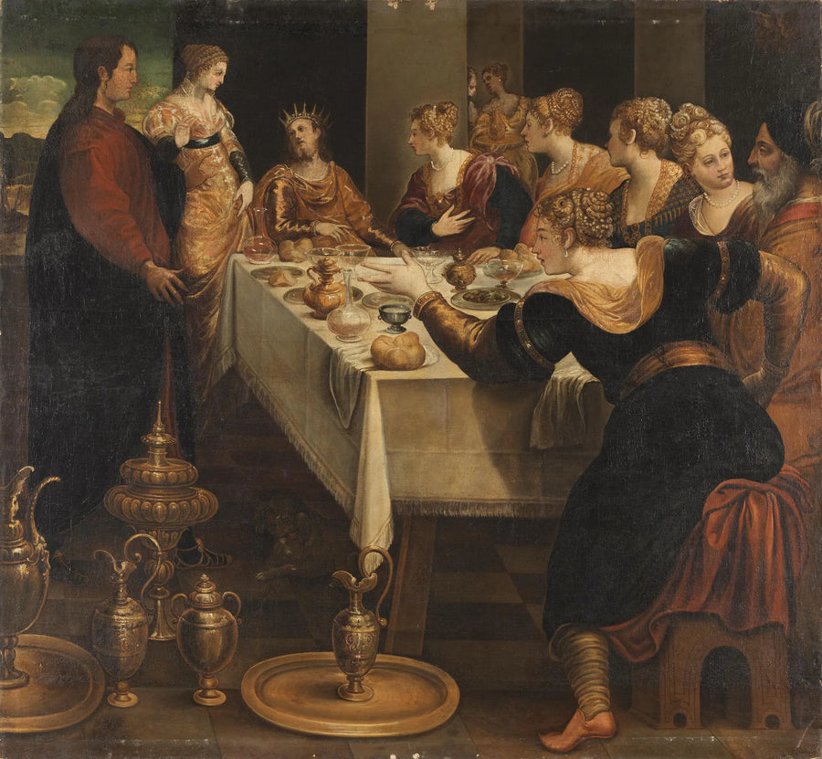 Daniel kunngjør for Belsazar slutten på sitt imperium - Jacopo Tintoretto