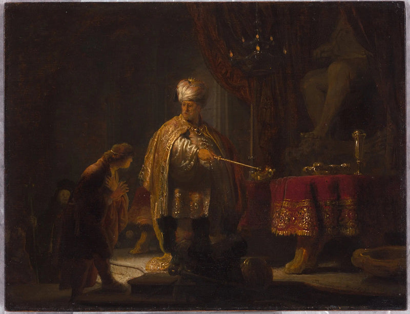 Daniel og Cyrus foran idolen Bel - Rembrandt