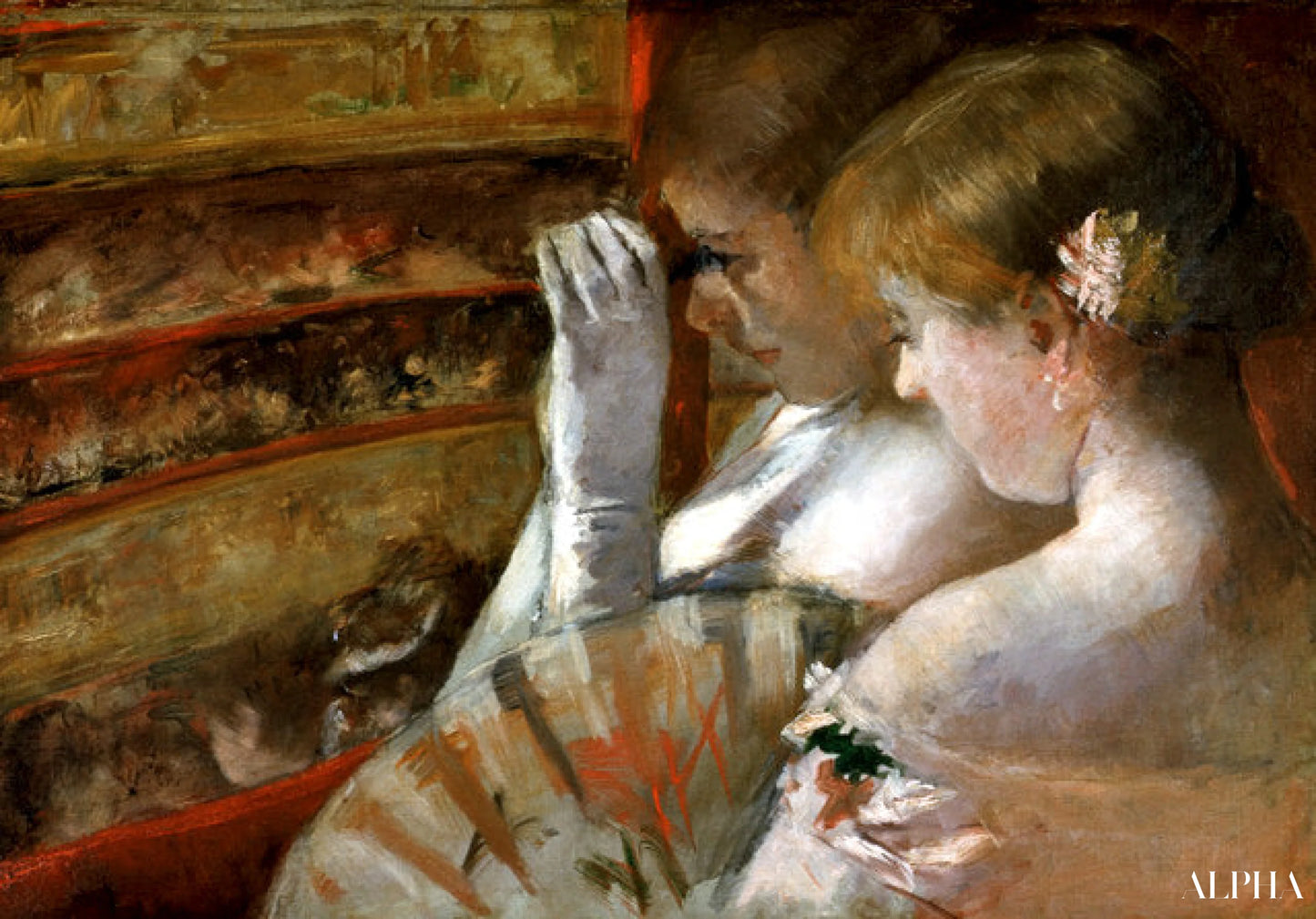 I boksen - Mary Cassatt - Reproduksjoner av malerier og høykvalitets malerier