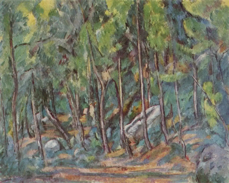 I Fontainebleau-skogen - Paul Cézanne