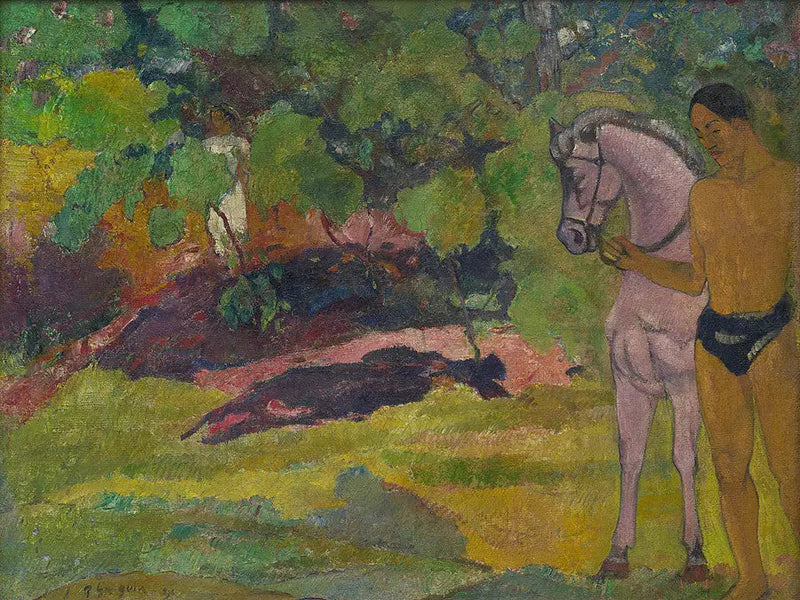 I vanngruven, mann og hest - Paul Gauguin