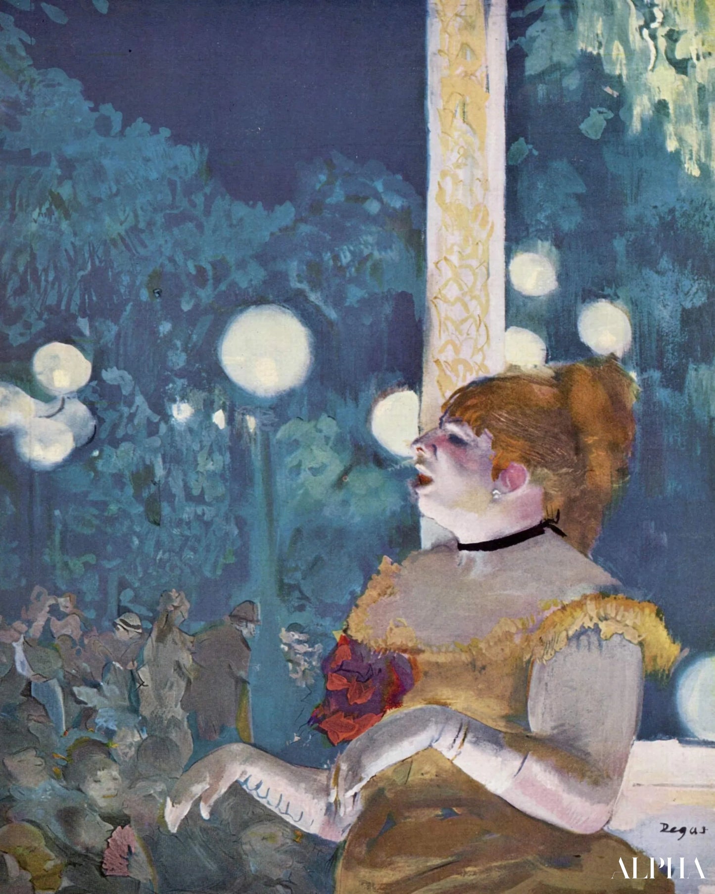 I kafé-konserten - Edgar Degas - Høykvalitets reproduksjoner av malerier og bilder