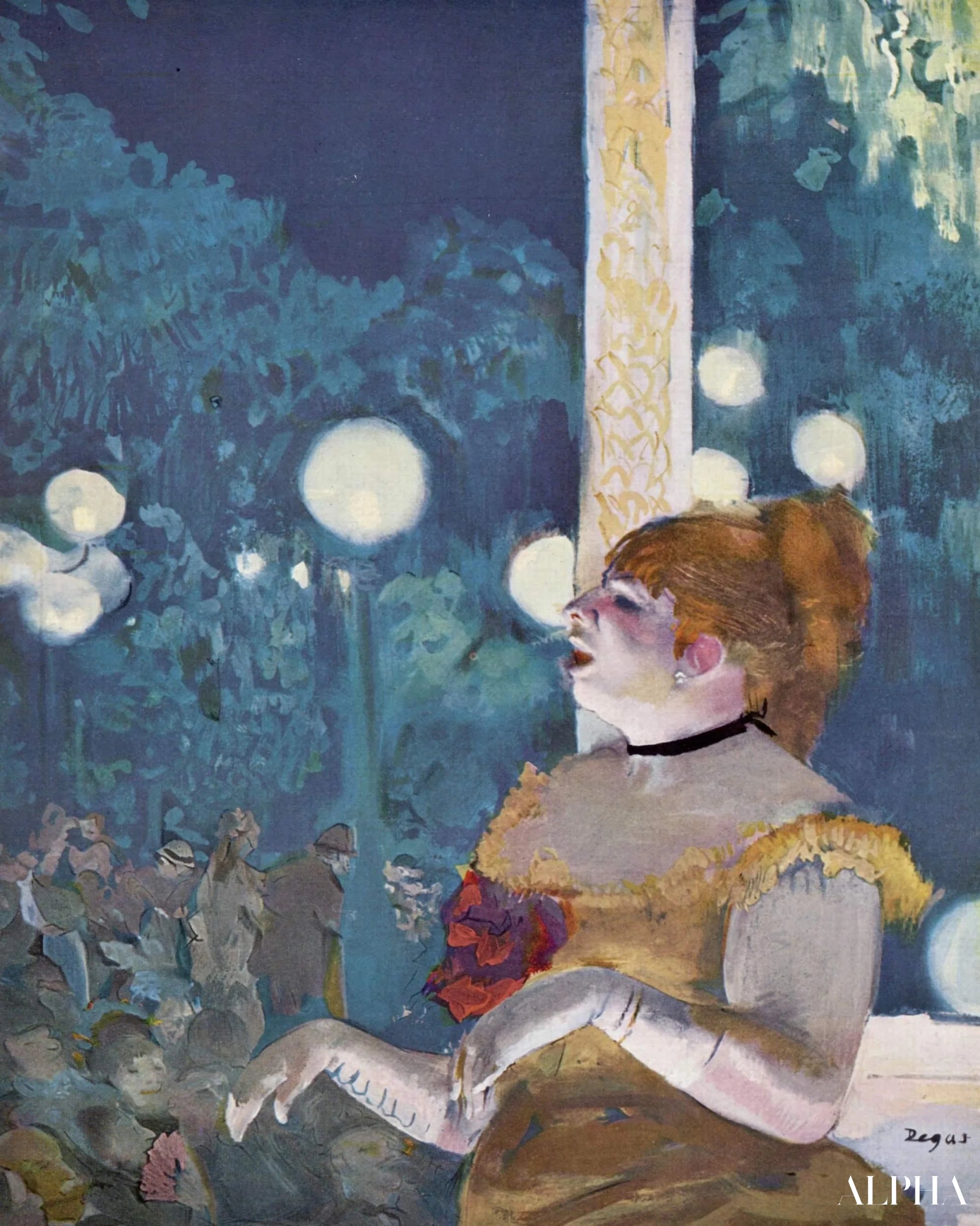 I kafé-konserten - Edgar Degas - Høykvalitets reproduksjoner av malerier og bilder