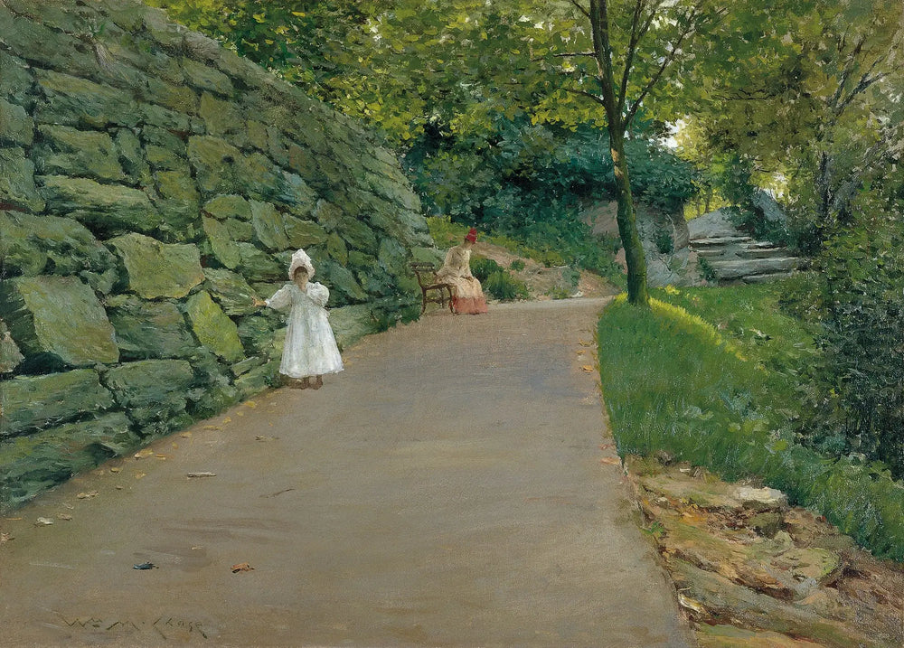 Dans le parc (un sentier secondaire) - William Merritt Chase image 1 copie de tableau peinte à la main