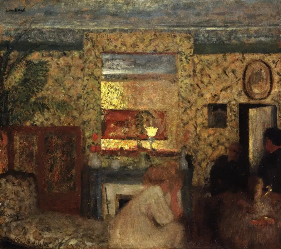 I stuen hos Natanson-familien i Villeneuve-sur-Yonne - Édouard Vuillard