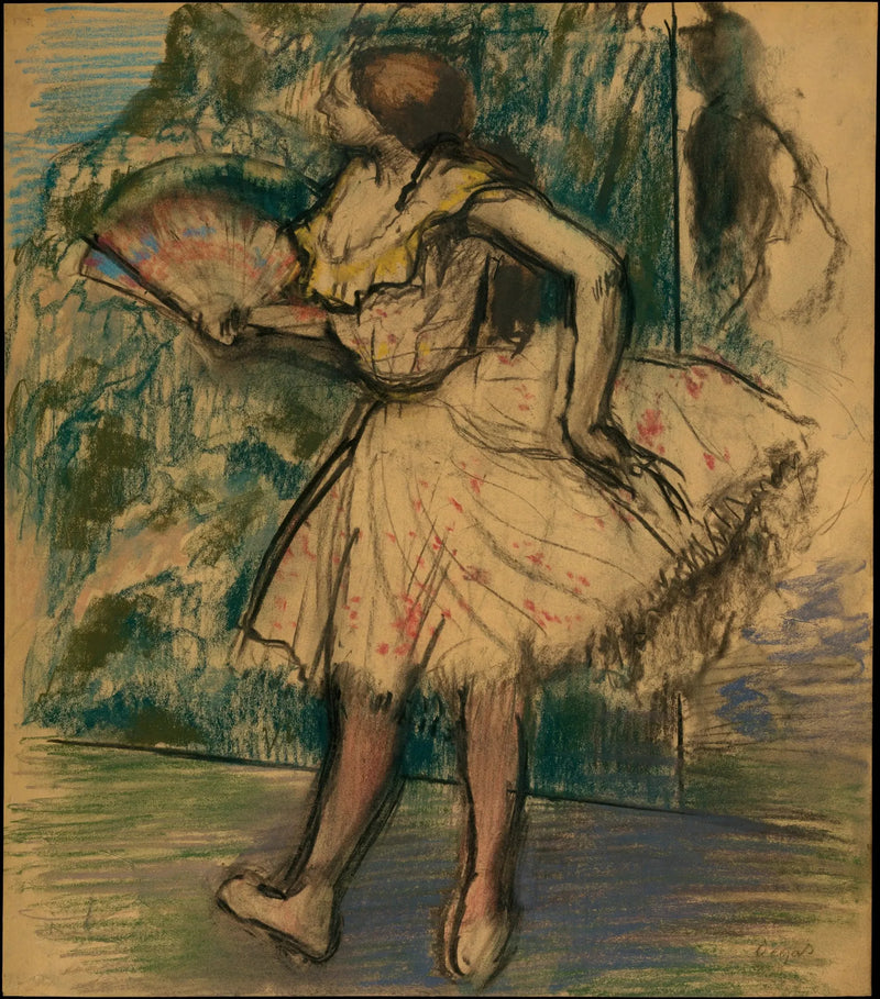 Danserinne med en vifte - Edgar Degas