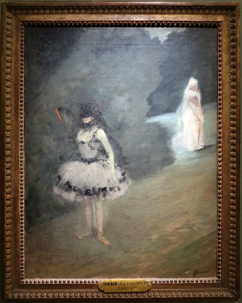 Dansende kvinne stående bak en garderobe - Jean-Louis Forain