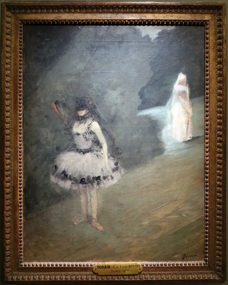 Dansende kvinne stående bak en garderobe - Jean-Louis Forain