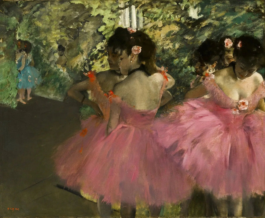 Dansende jenter i rosa - Edgar Degas