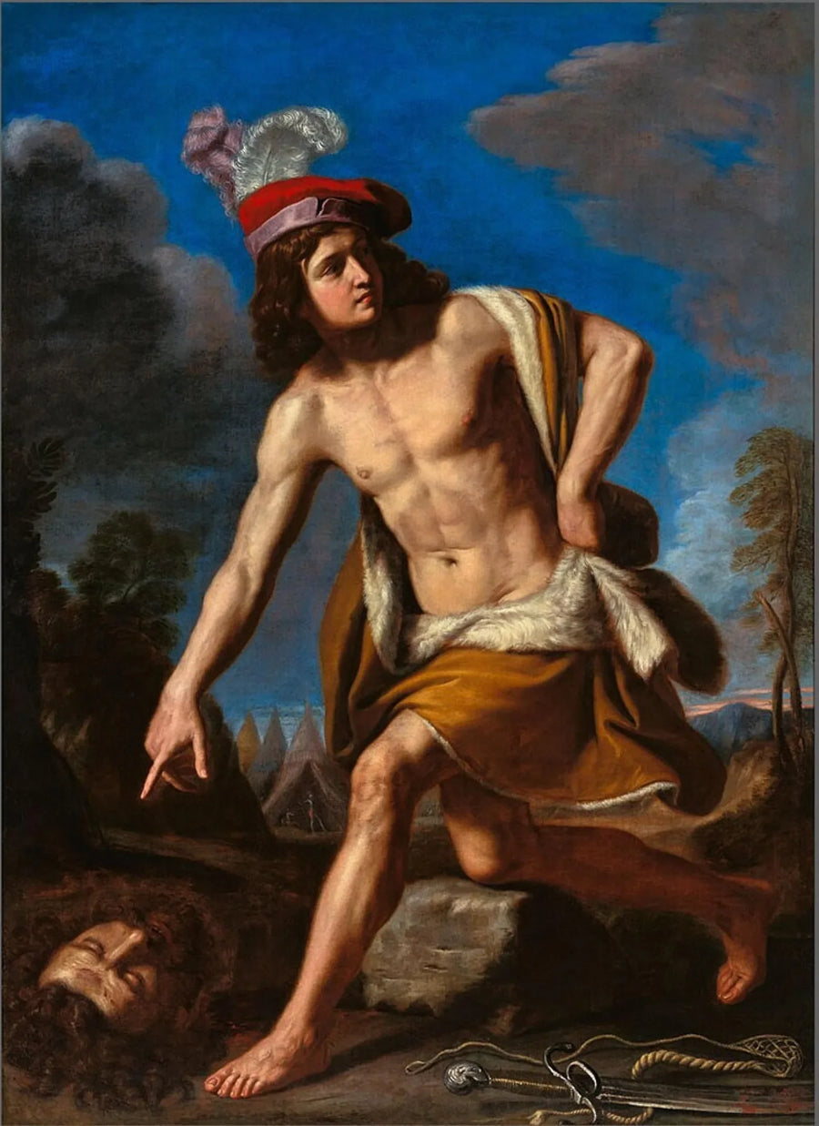 David med Goliats hode - Guercino