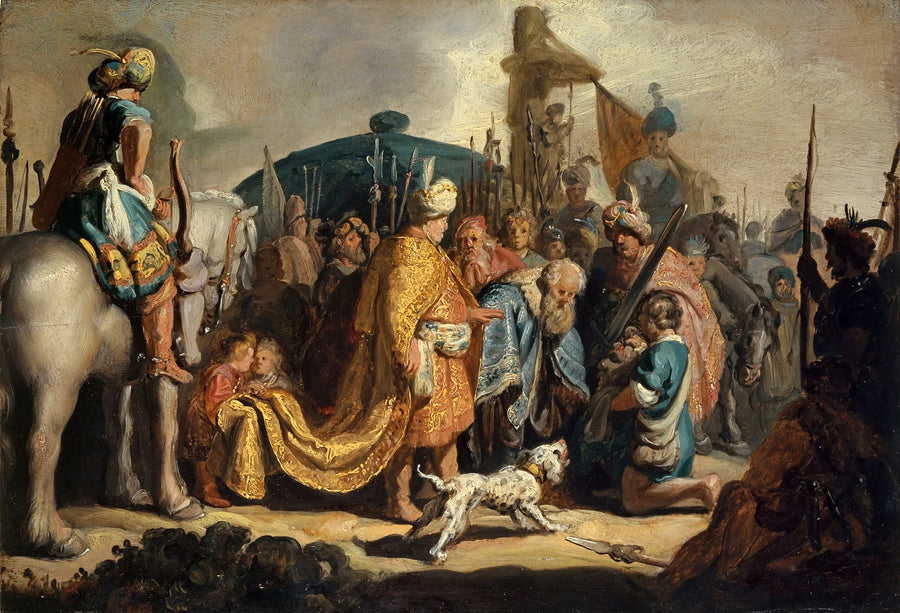 David som viser hodet til Goliat for kong Saul - Rembrandt