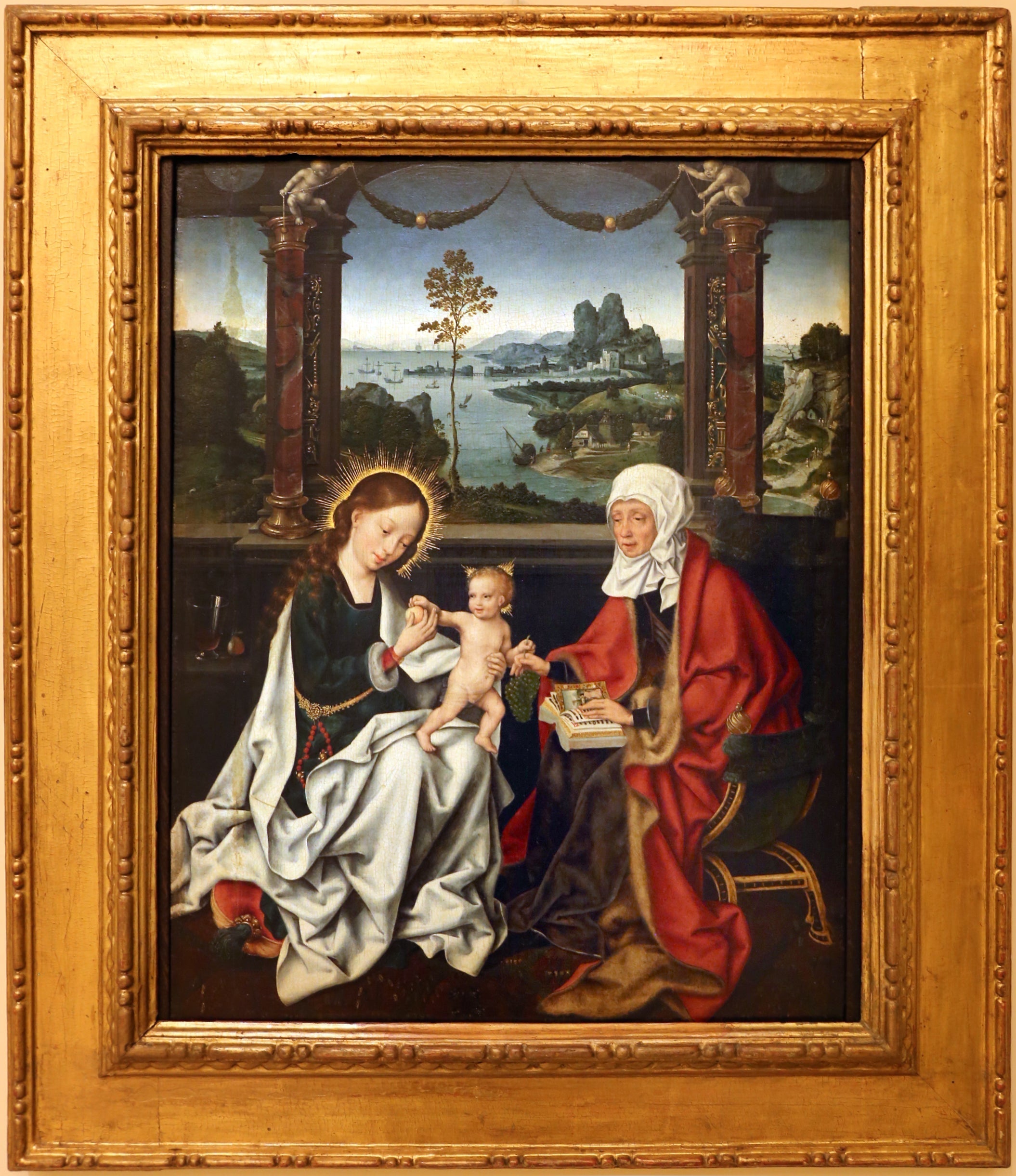 De H. Anna-te-Drieën - Joos van Cleve image 1 reproduction d’œuvre d’art à l’huile
