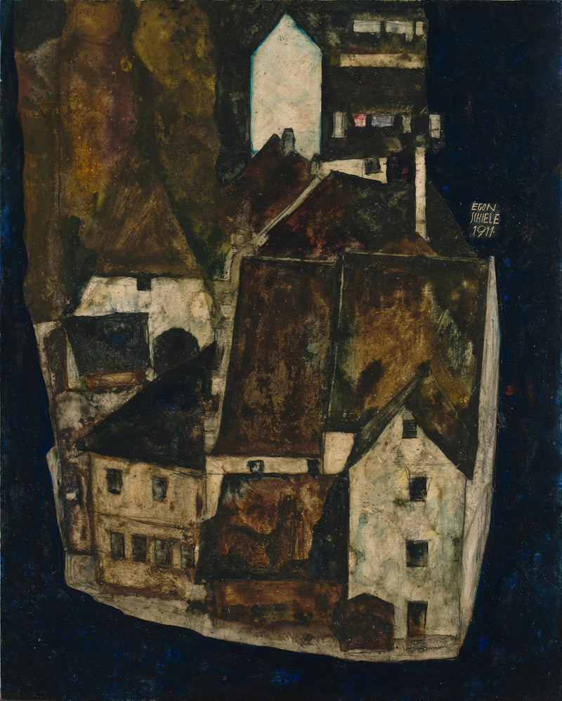 Død By III (Byen ved den Blå Elv III) - Egon Schiele