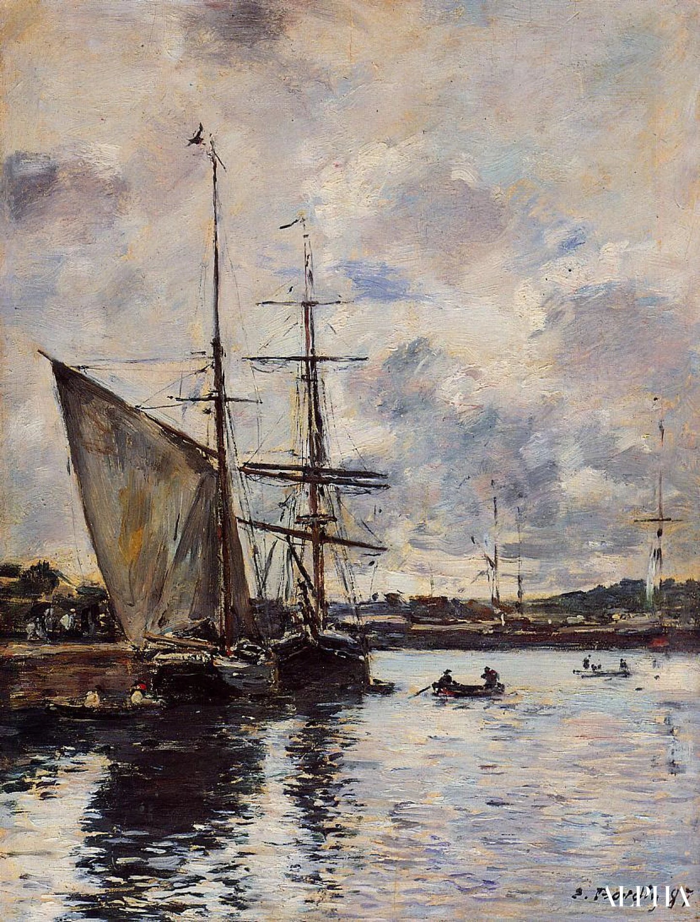 Deauville, havnen - Eugène Boudin - Reproduksjoner av malerier og høykvalitets malerier