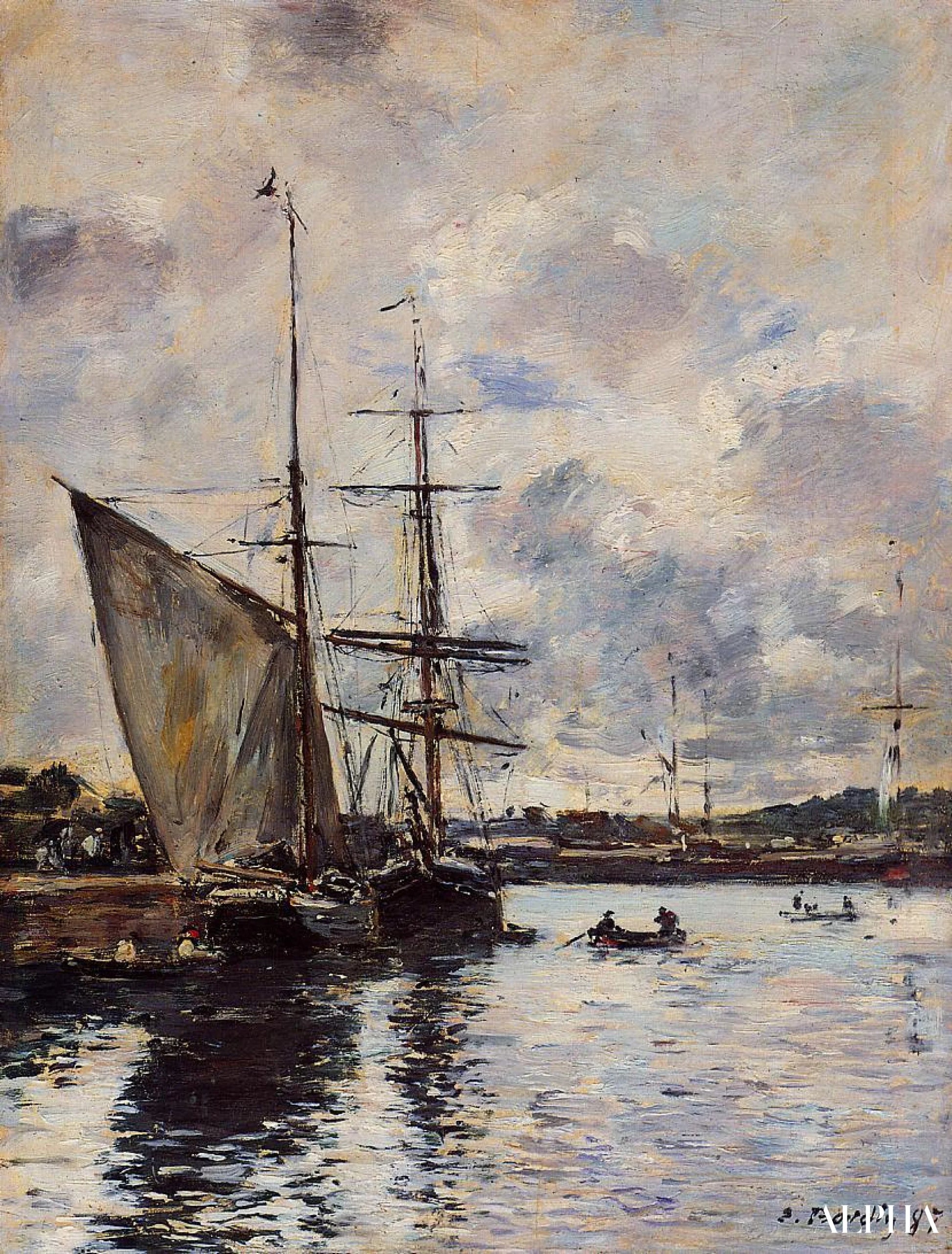 Deauville, havnen - Eugène Boudin - Reproduksjoner av malerier og høykvalitets malerier