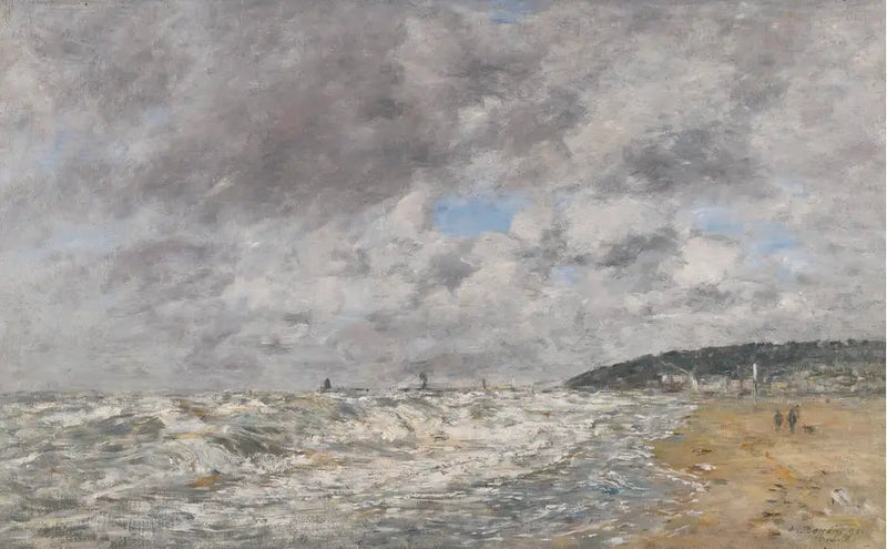 Deauville, kysten i stormvær - Eugène Boudin